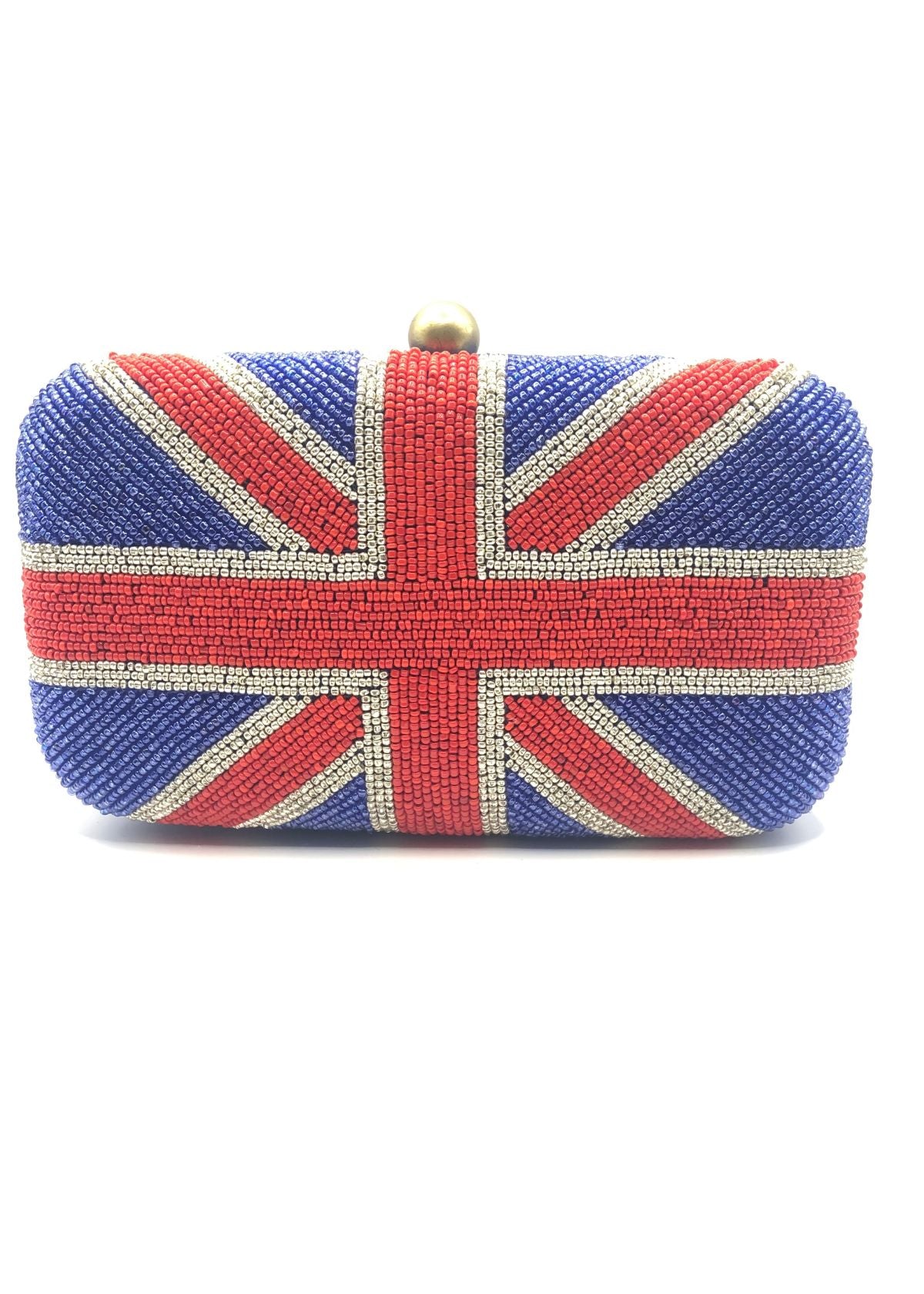 MOYNA UK Flag Beaded Box Clutch Handbag