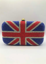 MOYNA UK Flag Beaded Box Clutch Handbag