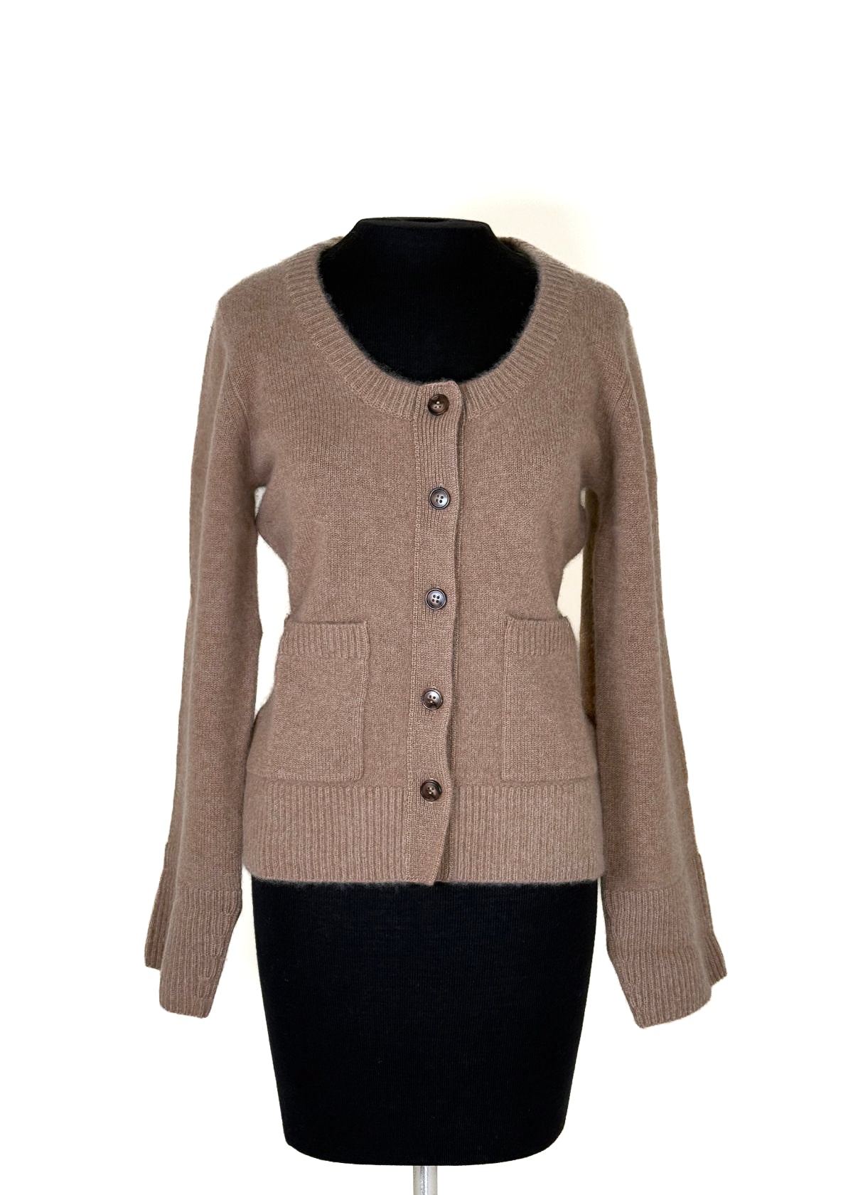 NAADAM Premium Cashmere Open Neck Cardigan - Heathered Camel