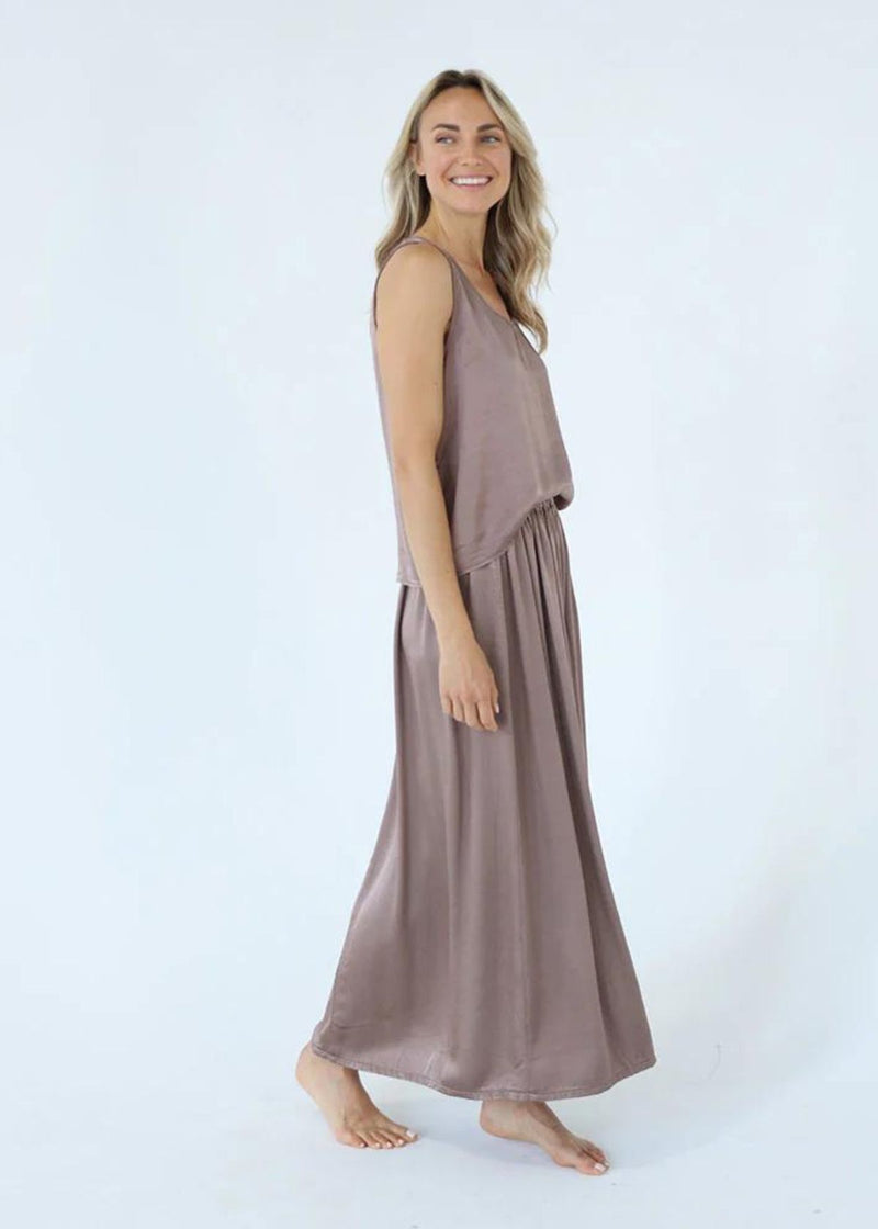 PJ HARLOW Bella Maxi Satin Dress/Skirt - Copper