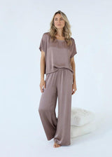 PJ HARLOW Mo Satin Palazzo Pant - Copper