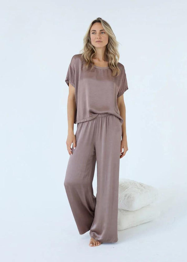 PJ HARLOW Mo Satin Palazzo Pant - Copper