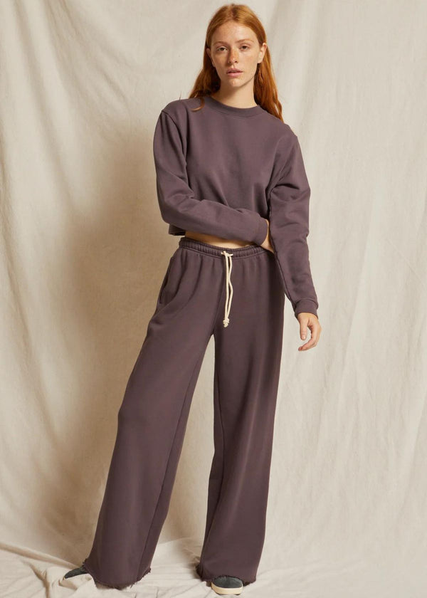PERFECT WHITE TEE Hailey Fleece Pant - Black Cherry