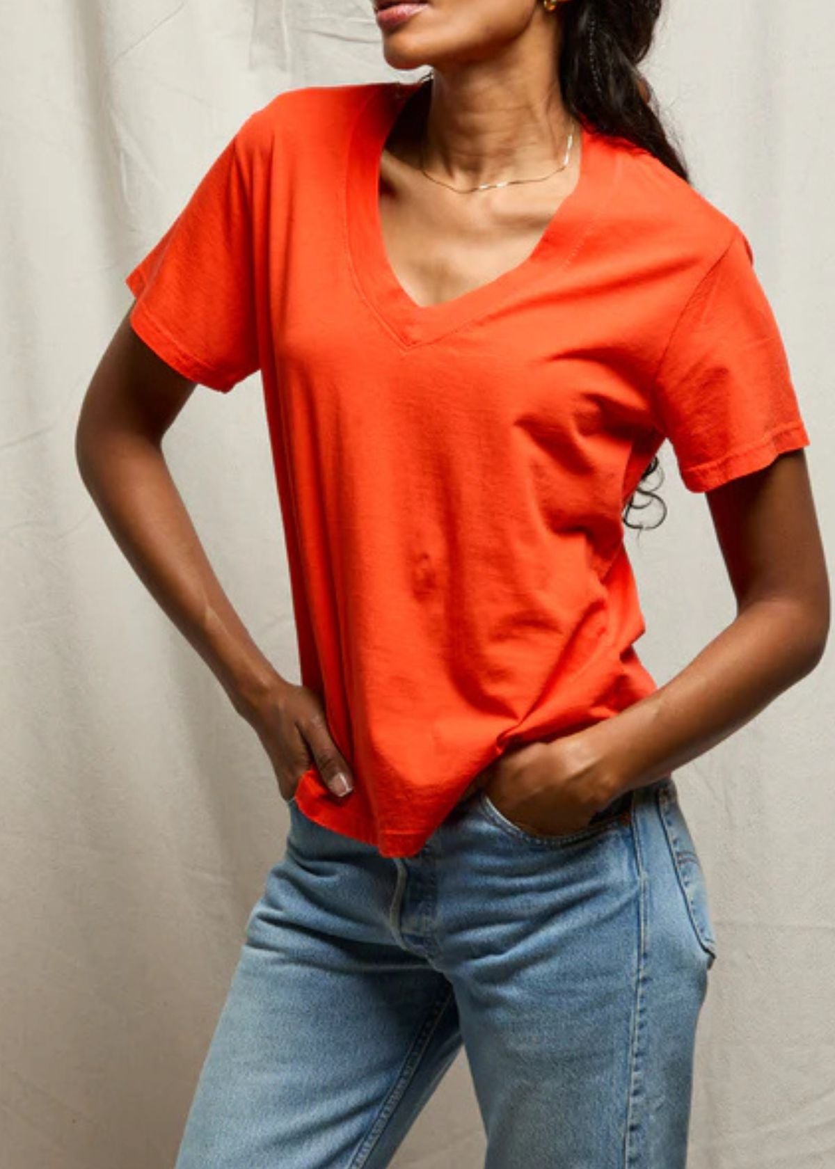 PERFECT WHITE TEE Hendrix Boxy Tee - Tomato