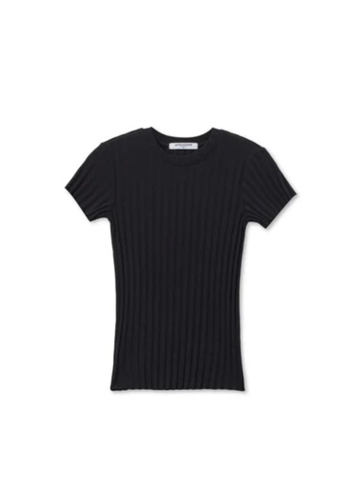 PERFECT WHITE TEE Suri Ribbed Cap Sleeve Tee - Black