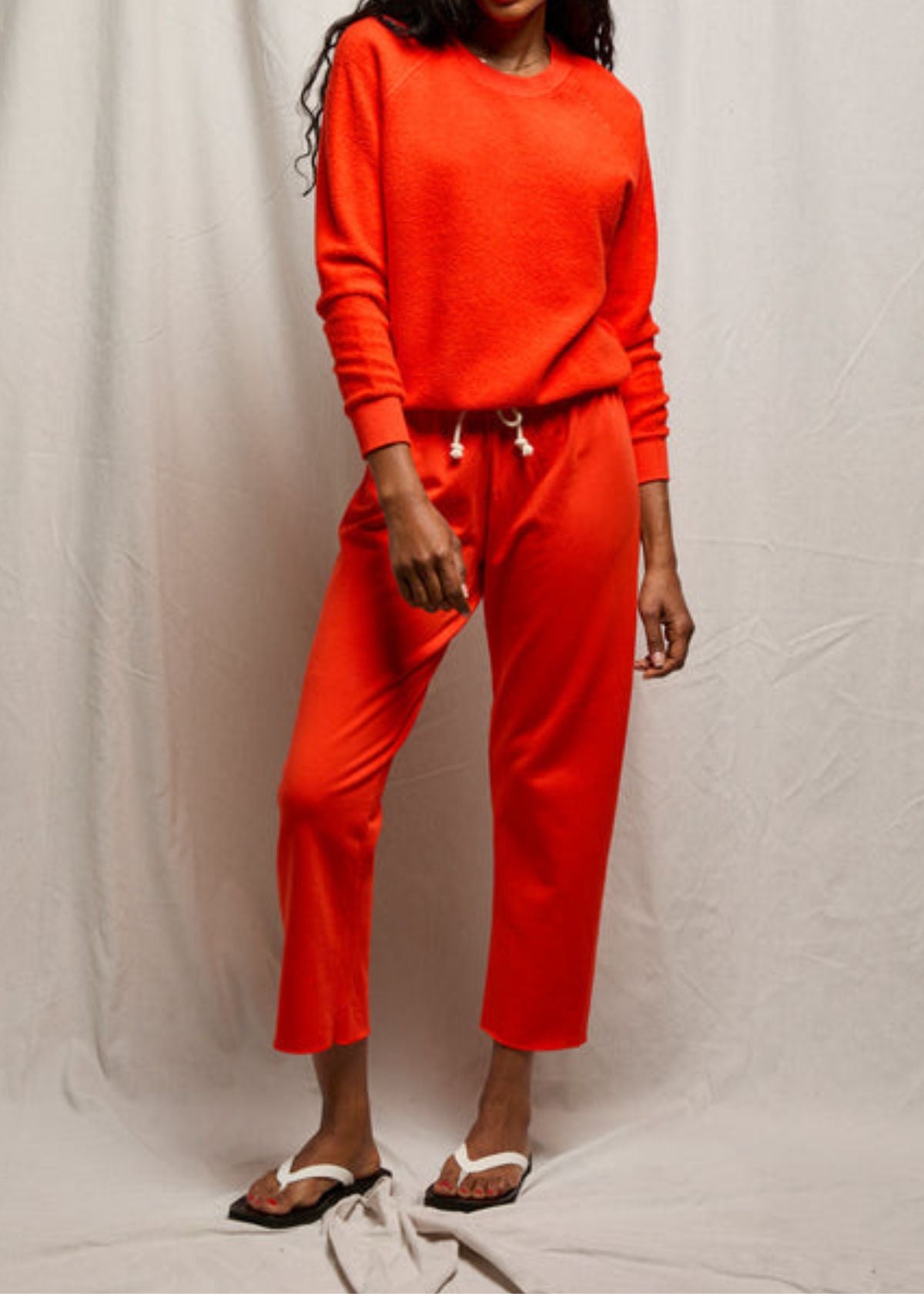 PERFECT WHITE TEE Ziggie Inside Out Fleece Sweatshirt - Tomato