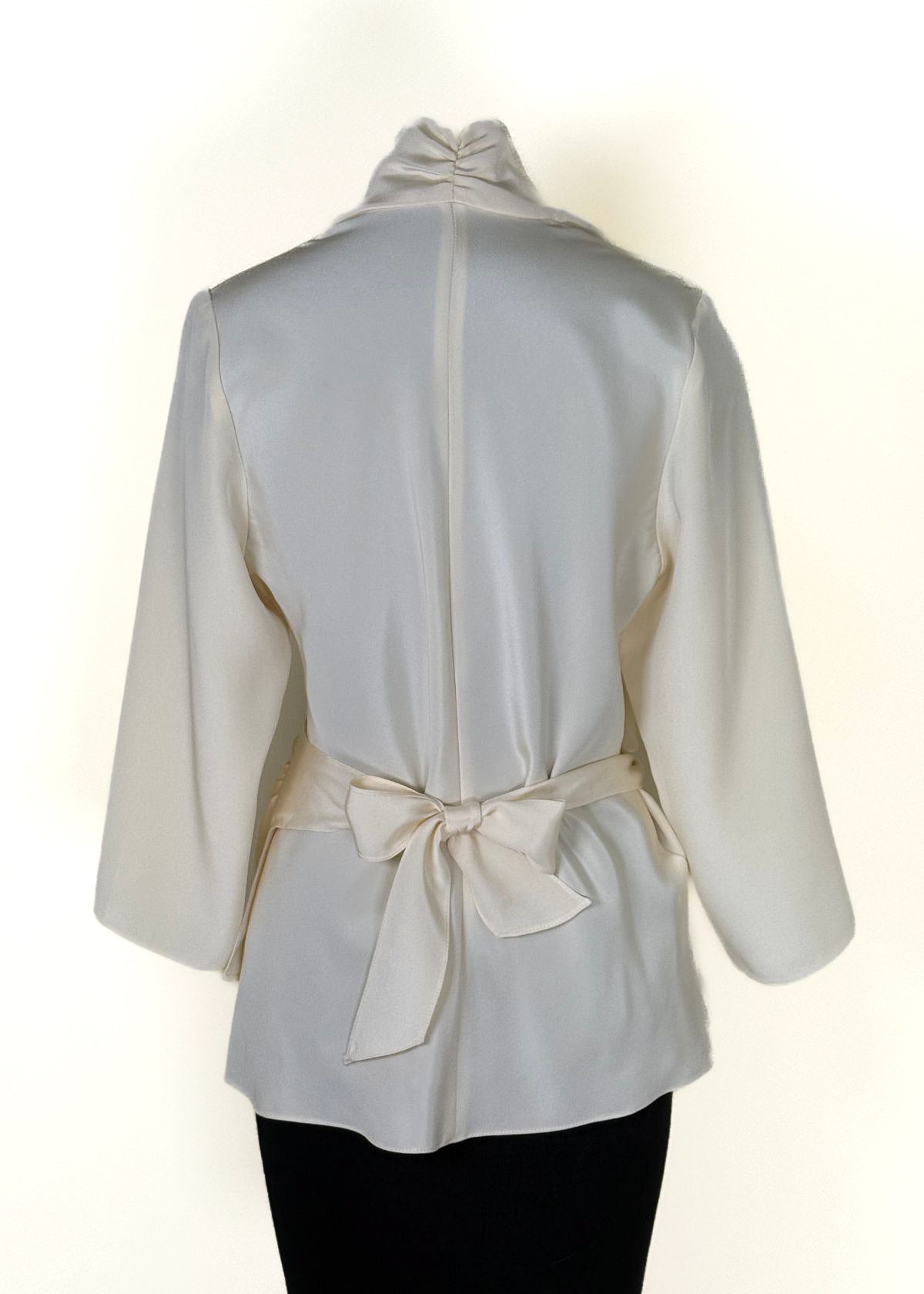PETER COHEN 3/4 Sleeve Wrap Top - French Vanilla