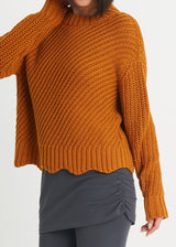 PLANET Diagonal Knit Sweater - Ginger