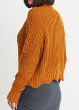 PLANET Diagonal Knit Sweater - Ginger