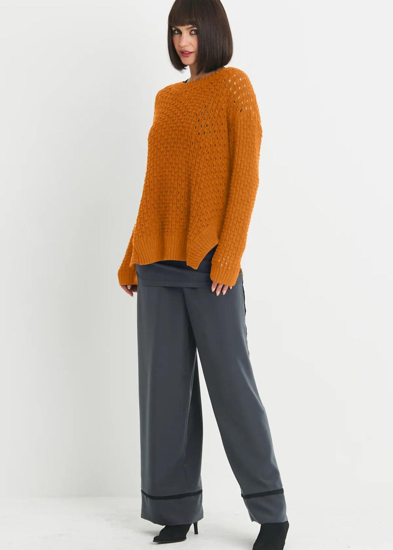 PLANET Comfy Crochet Sweater - Ginger