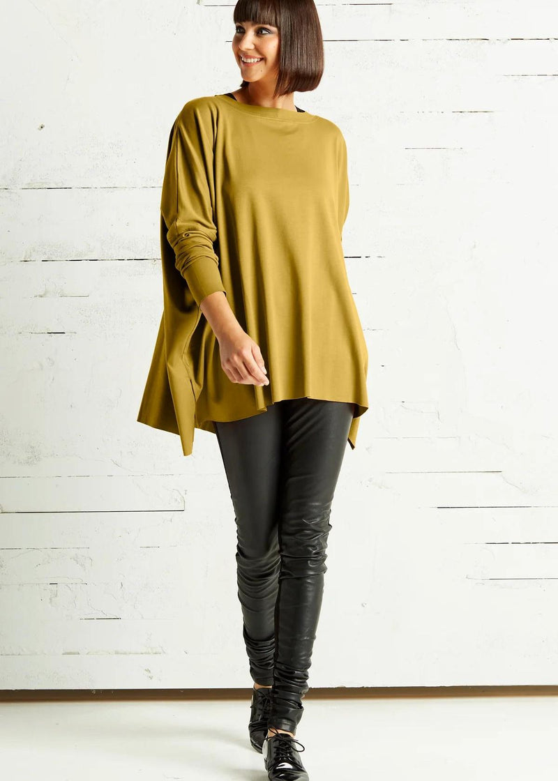 PLANET Pima Cotton Crew Swing Tee - Chartreuse