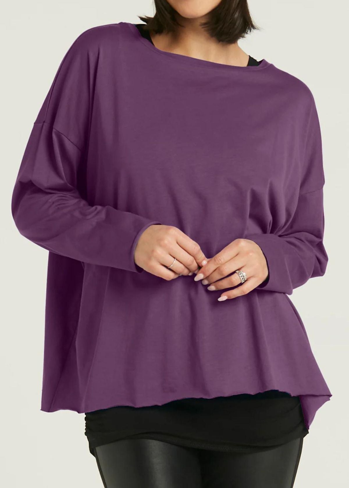 PLANET Pima Cotton Luxury Boxy Tee - Plum