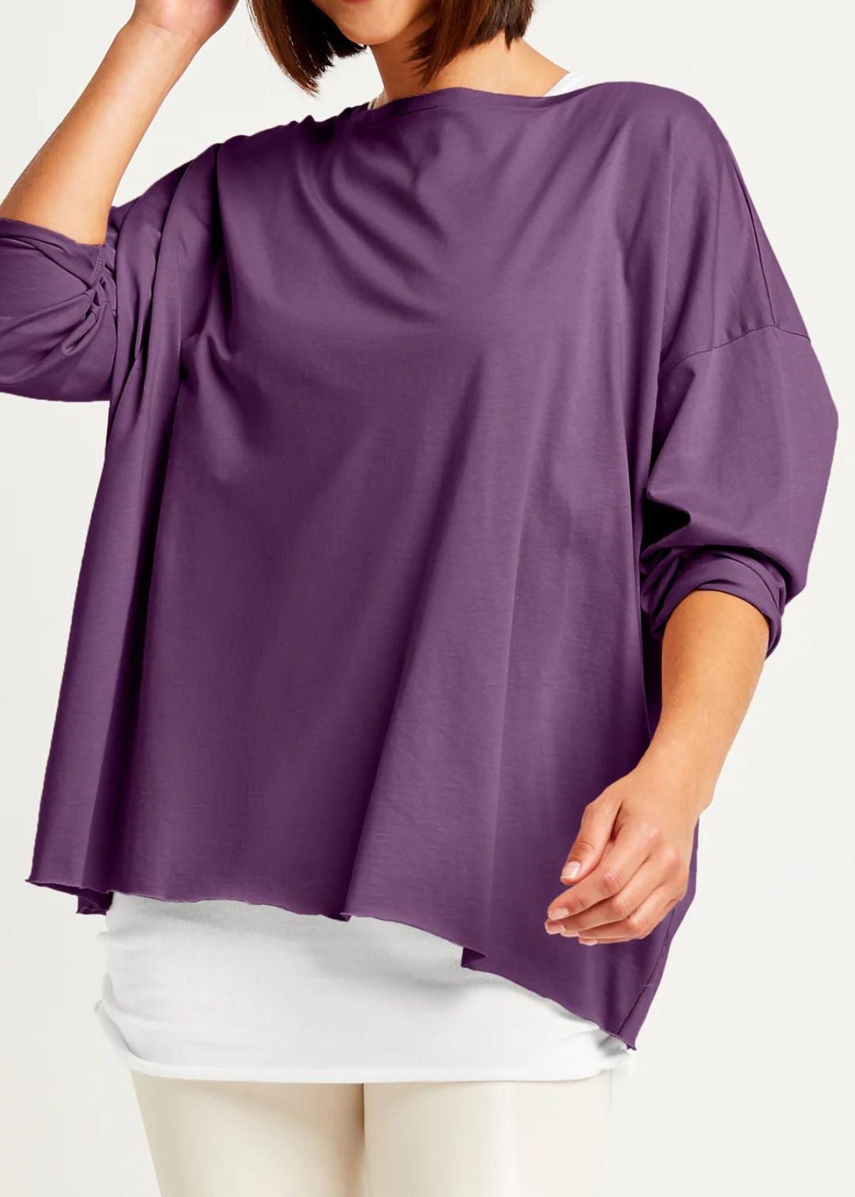 PLANET Pima Cotton Luxury Boxy Tee - Plum