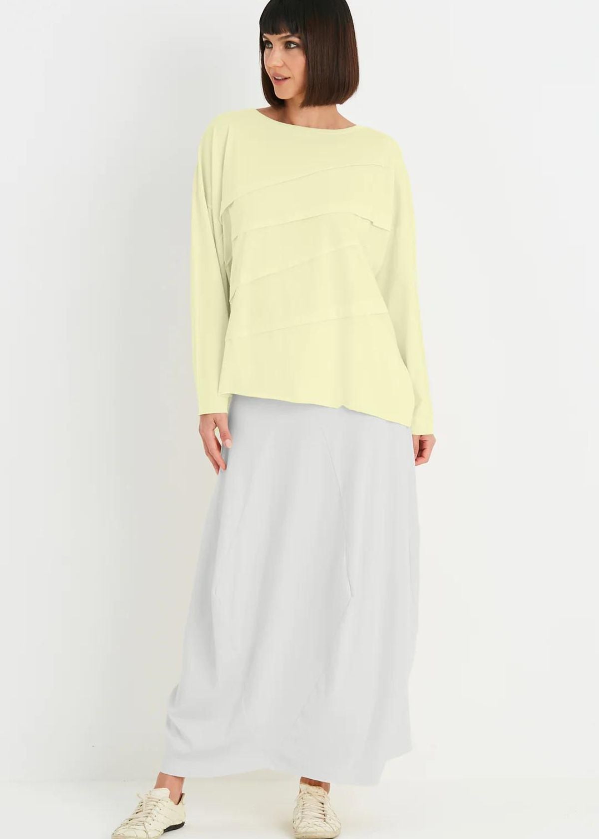 PLANET Cotton Tucked Luxury Boxy Tee - Citron