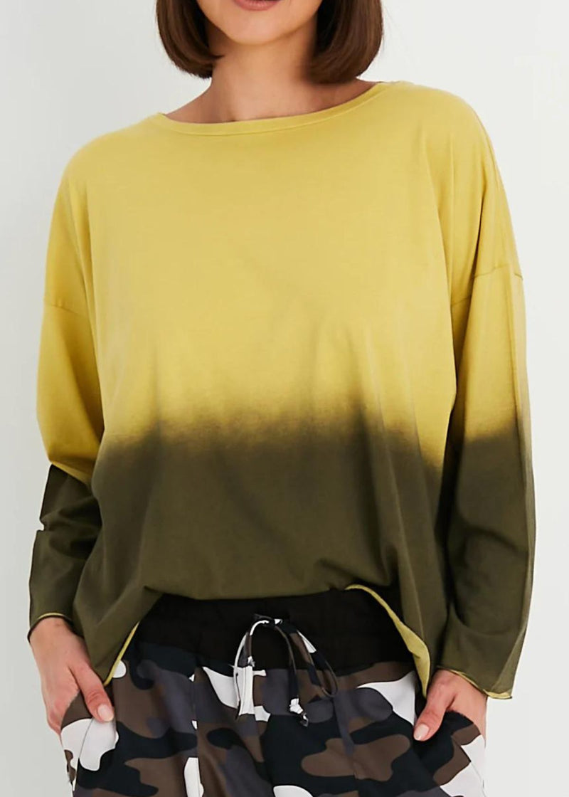 PLANET Dip Dyed Luxury Boxy Tee - Chartreuse