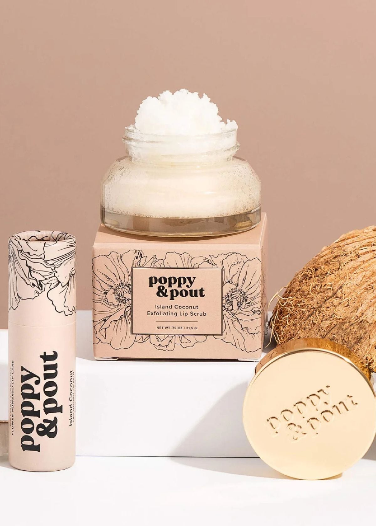 POPPY & POUT Lip Care Duo Gift Set - Island Coconut