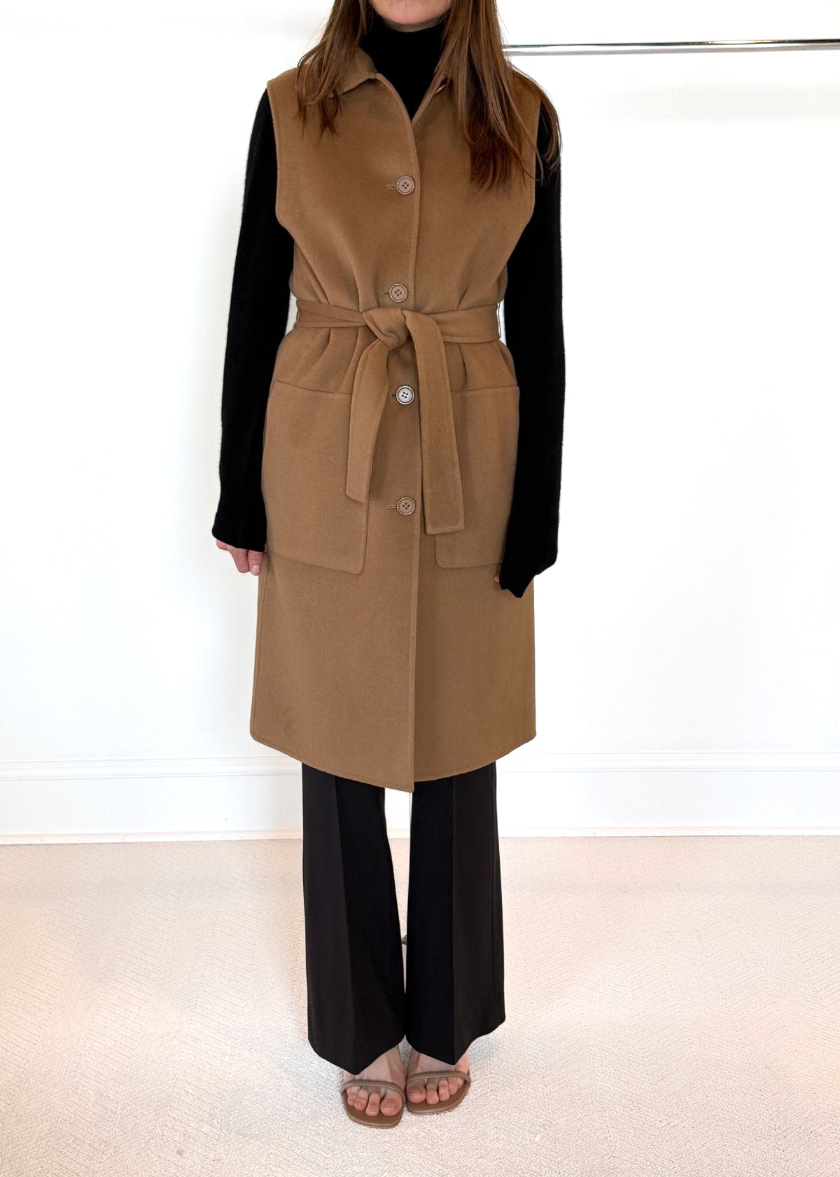PUROTATTO Cashmere/Wool Belted Coat - Camel