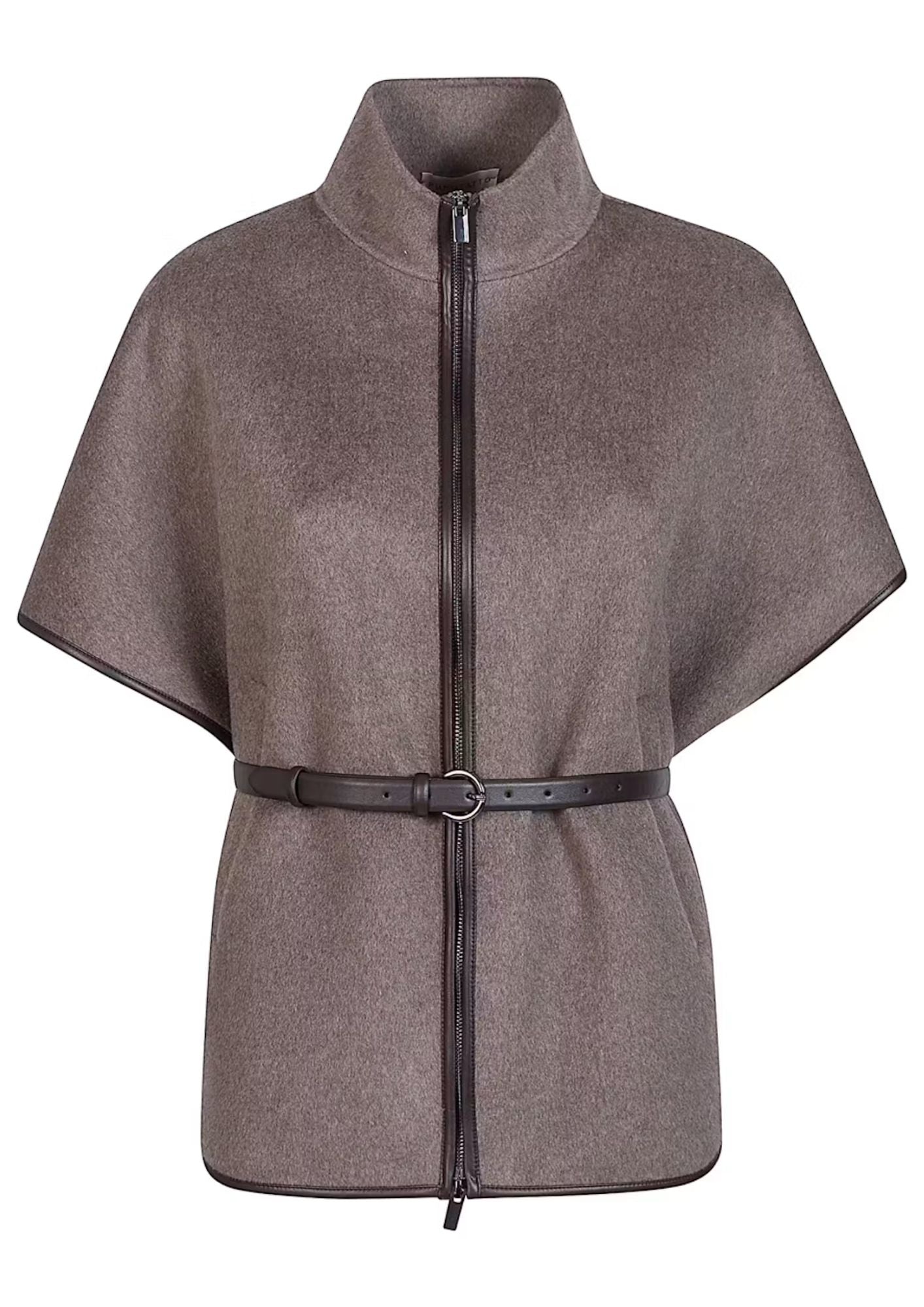 PUROTATTO Zip Front Belted Jacket - Turtledove