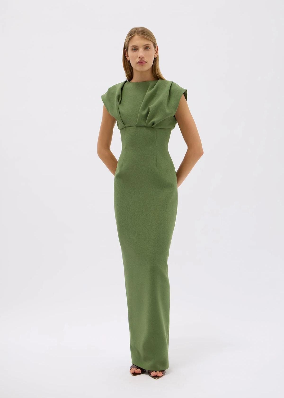 RACHEL GILBERT Maggie Gown - Olive