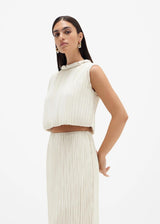 RACHEL GILBERT Ziara Plissé Top - Coconut