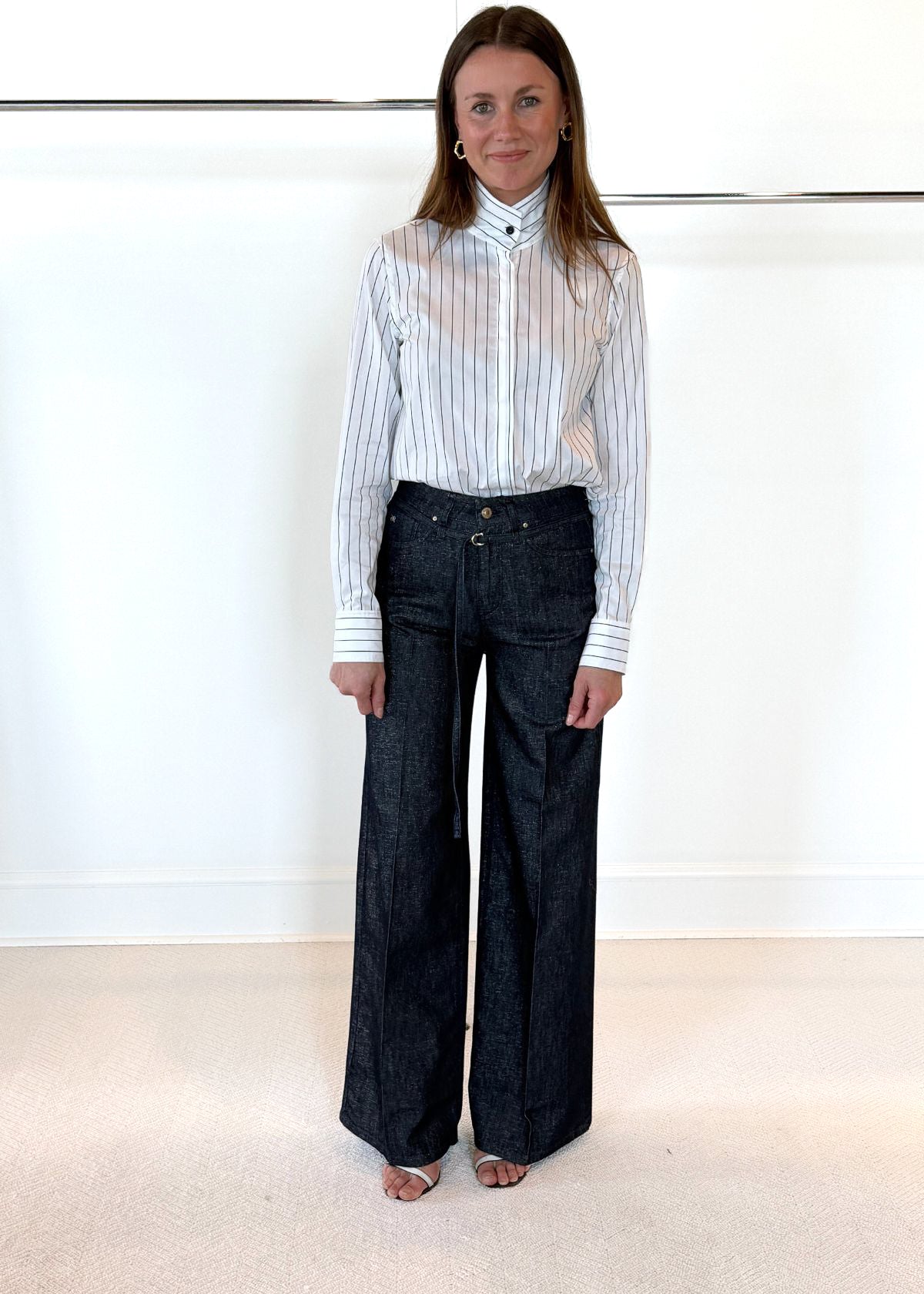 RAFFAELLO ROSSI Sventy Belt Jean - Golden Lurex Denim