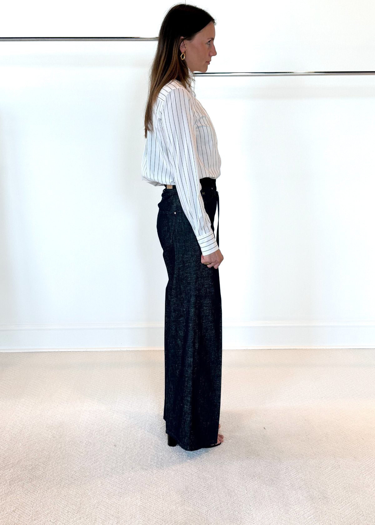 RAFFAELLO ROSSI Sventy Belt Jean - Golden Lurex Denim