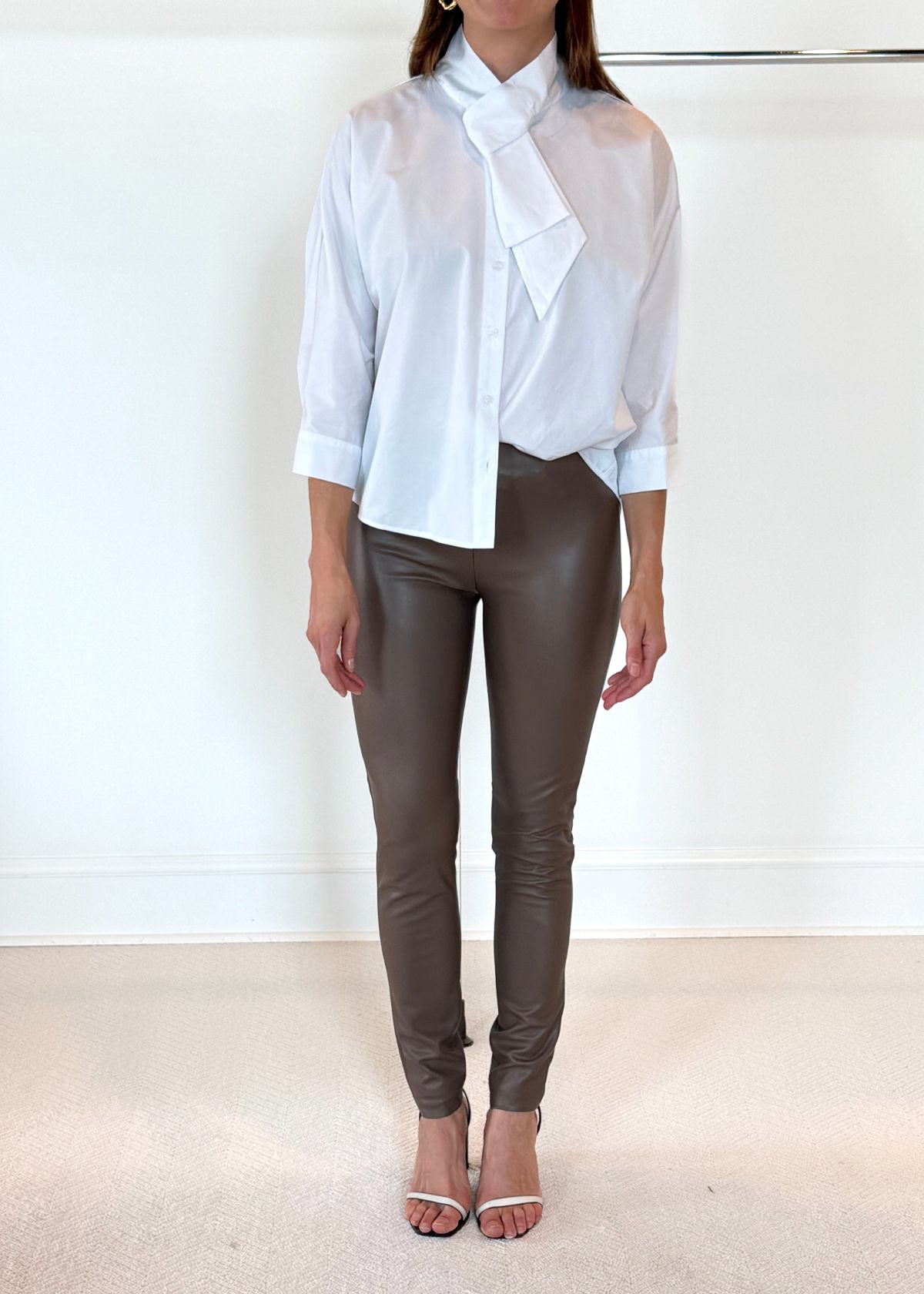 RAFFAELLO ROSSI Resa Vegan Leather Pant - Nut