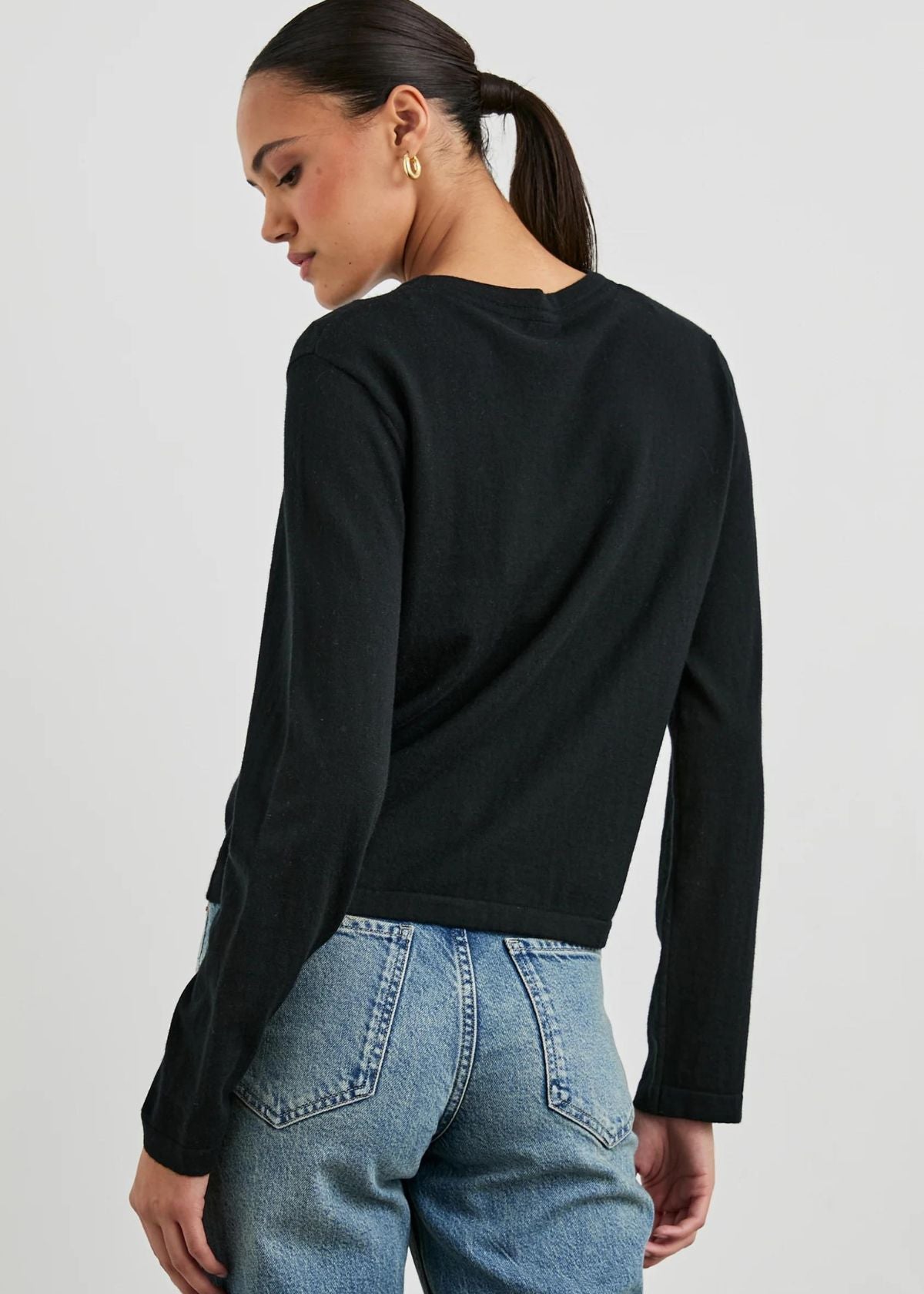 RAILS Cotton Cashmere Long Sleeve Tee - Black