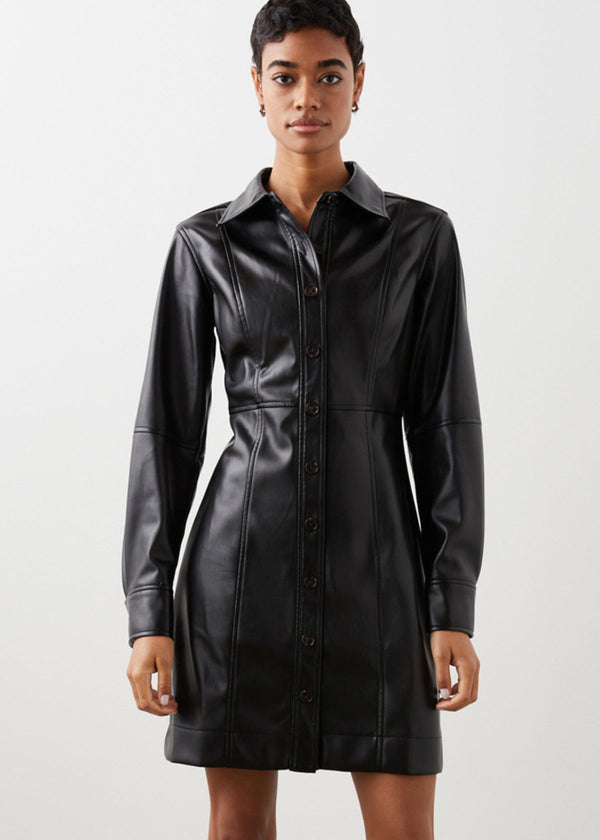 RAILS Ruby Faux Leather Dress - Black