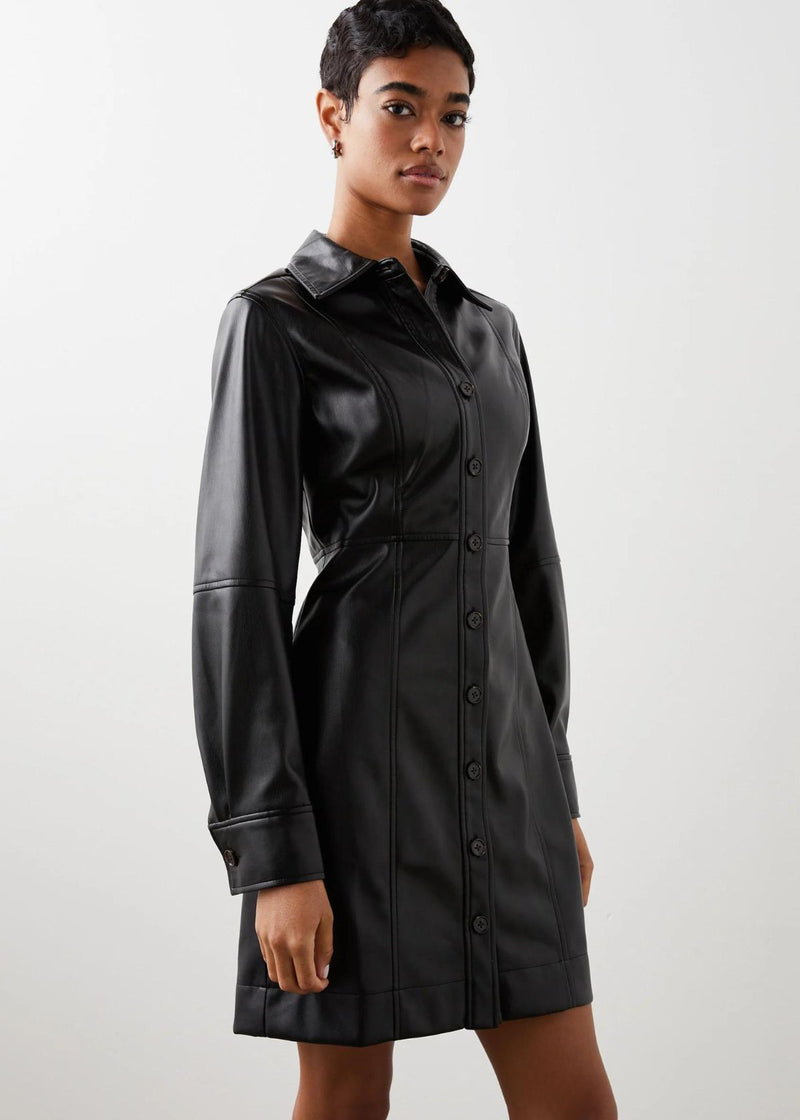 RAILS Ruby Faux Leather Dress - Black