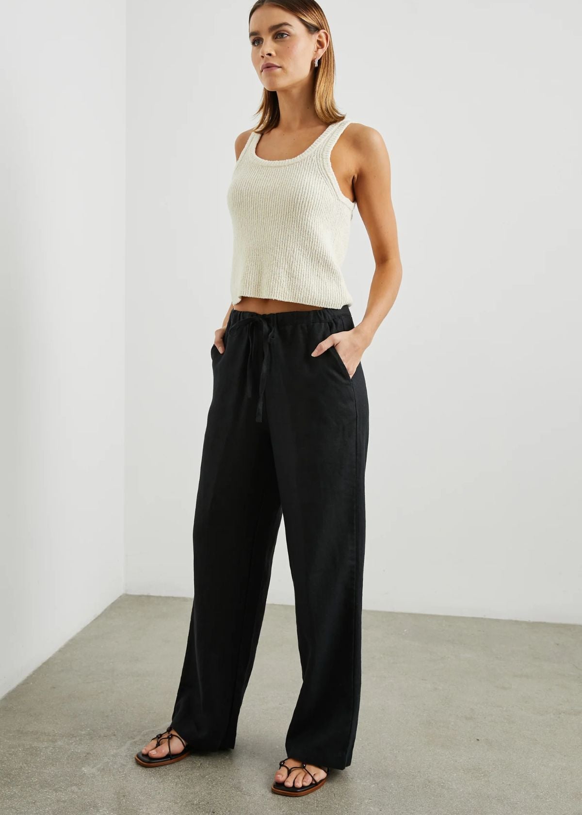 RAILS Emmie Linen Ankle Pant - Black