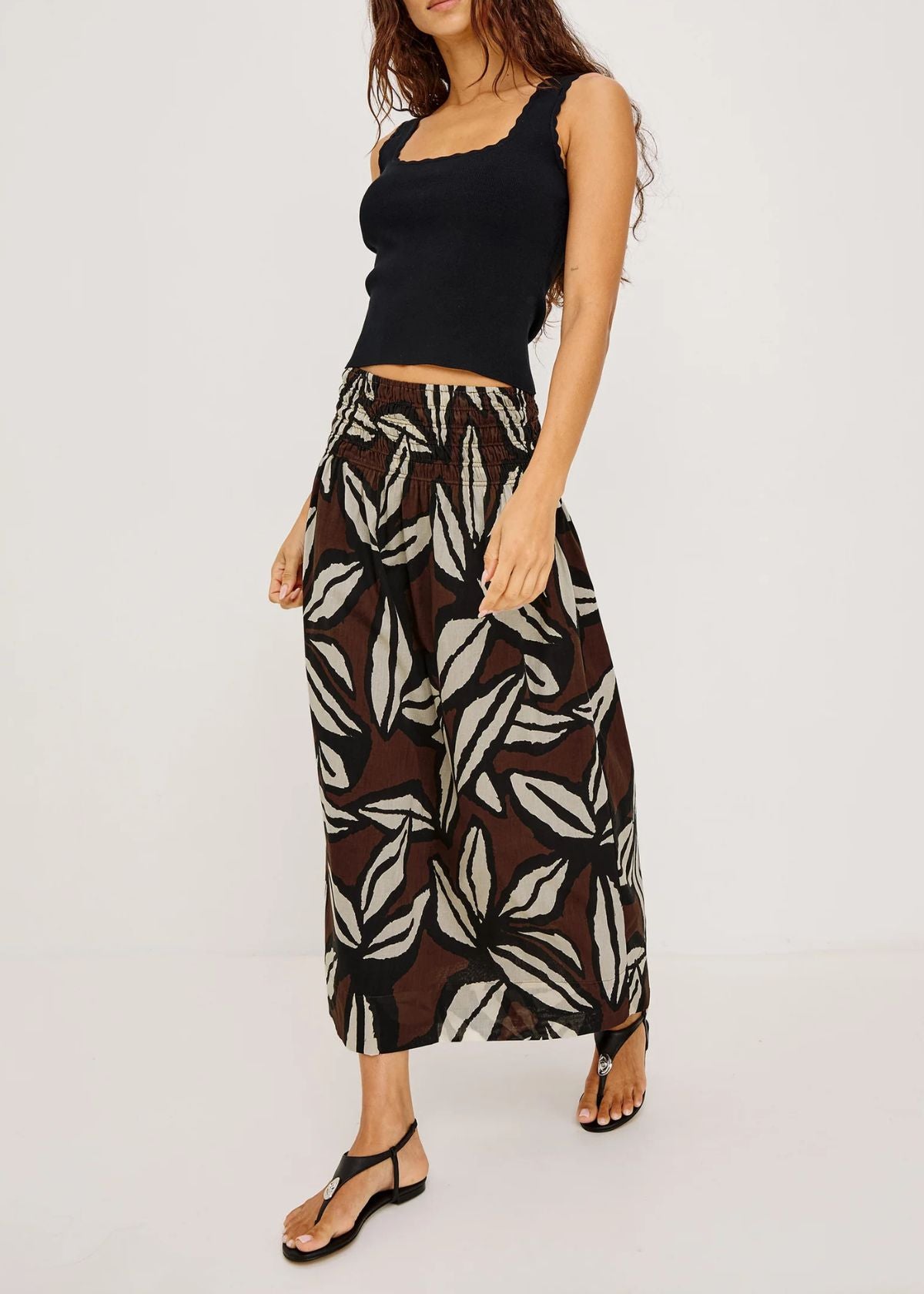 RAILS Alessa Midi Skirt - Cocoa Floral