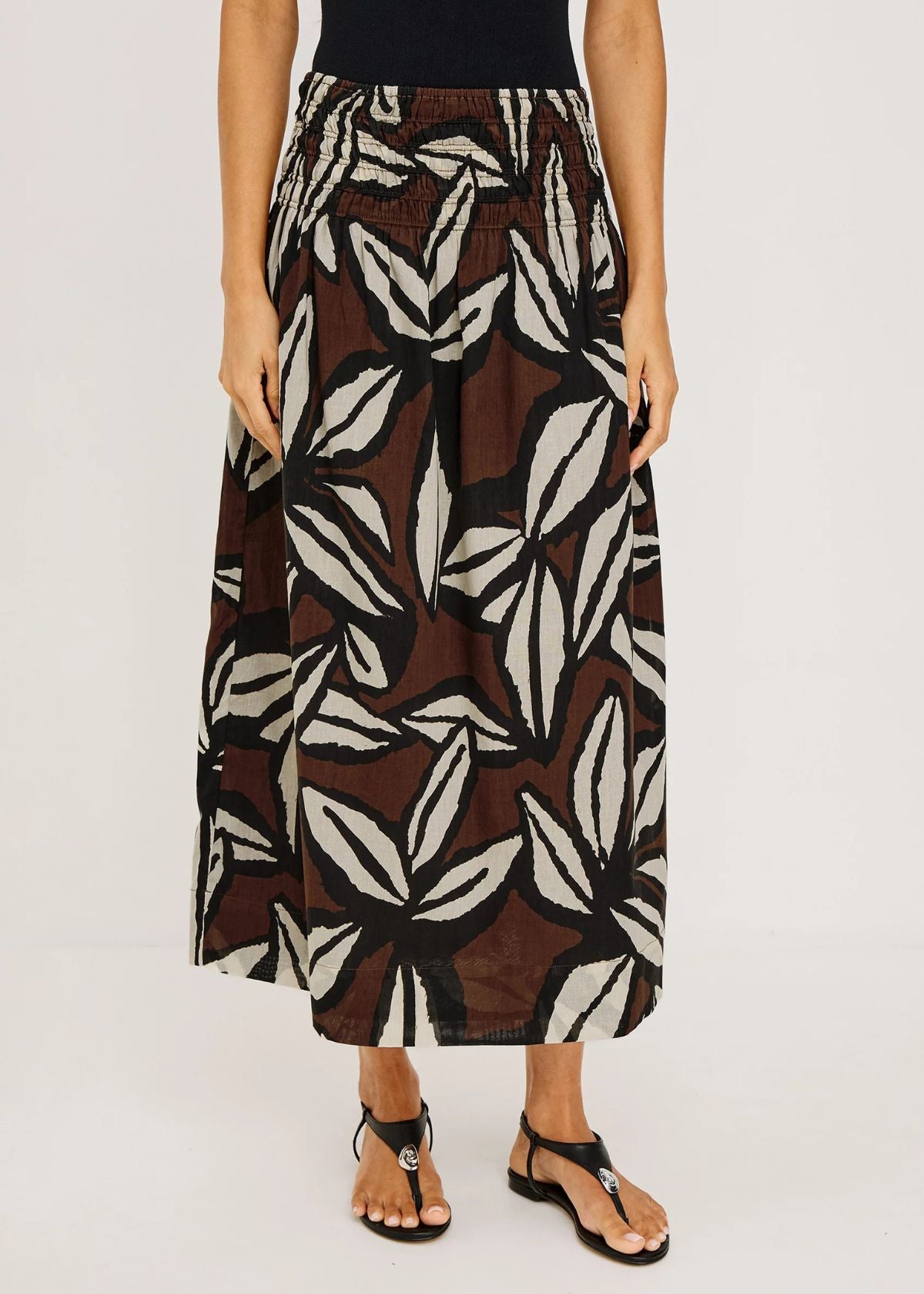 RAILS Alessa Midi Skirt - Cocoa Floral