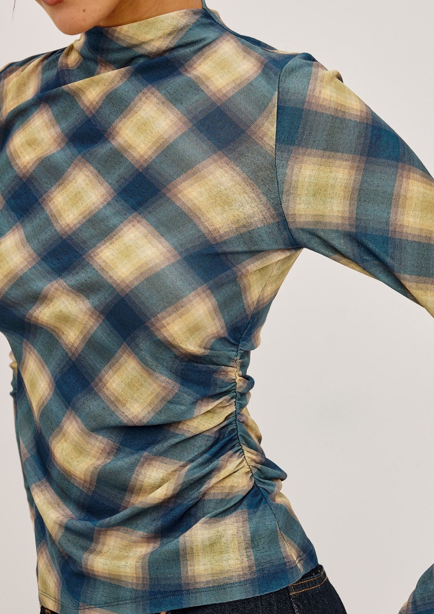 RAILS Joelle Top - Navy Sage Plaid