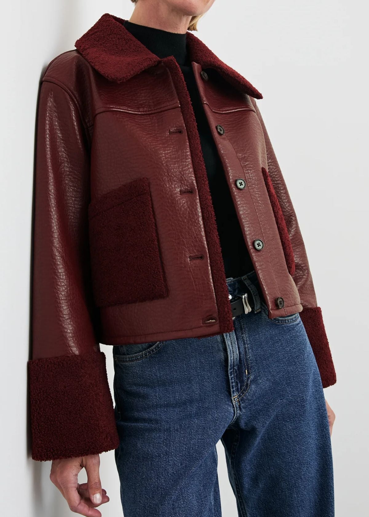 RAILS Dria Jacket - Maroon Shearling