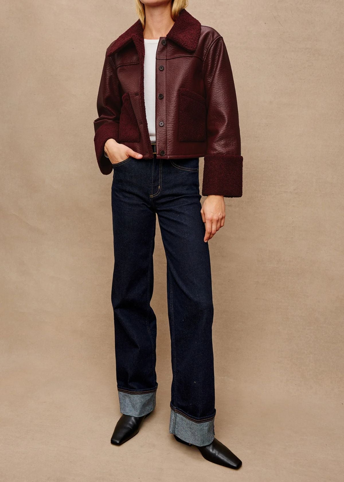 RAILS Dria Jacket - Maroon Shearling