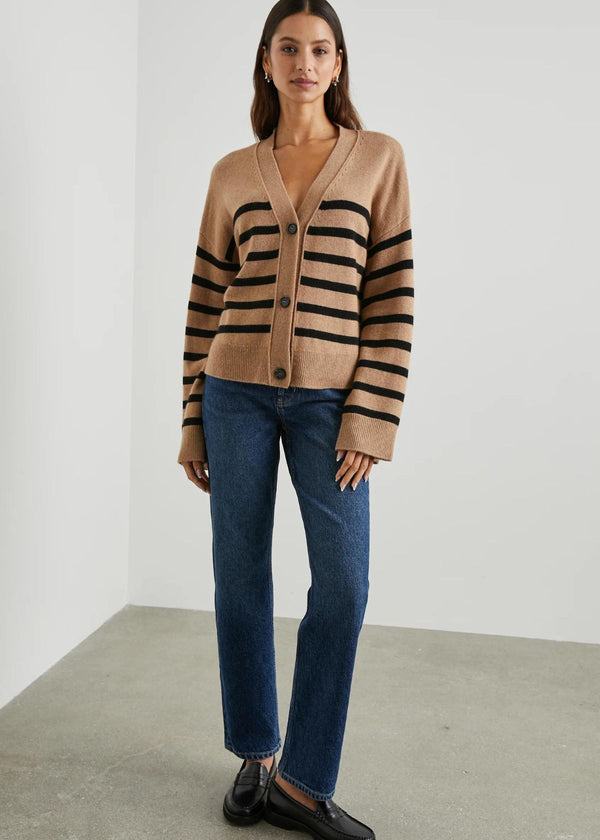 RAILS Geneva Cardgan Sweater - Camel Black