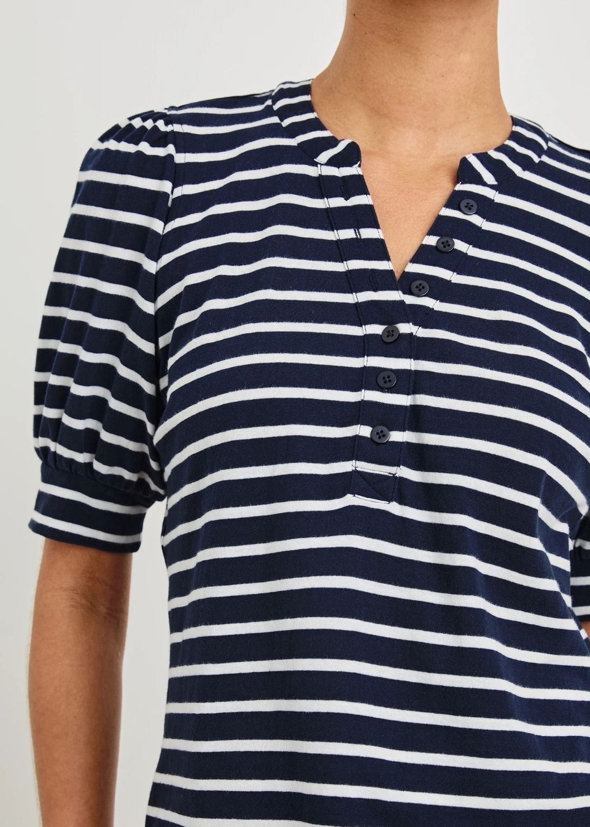 RAILS Jewel Top - Navy and Ivory Stripe