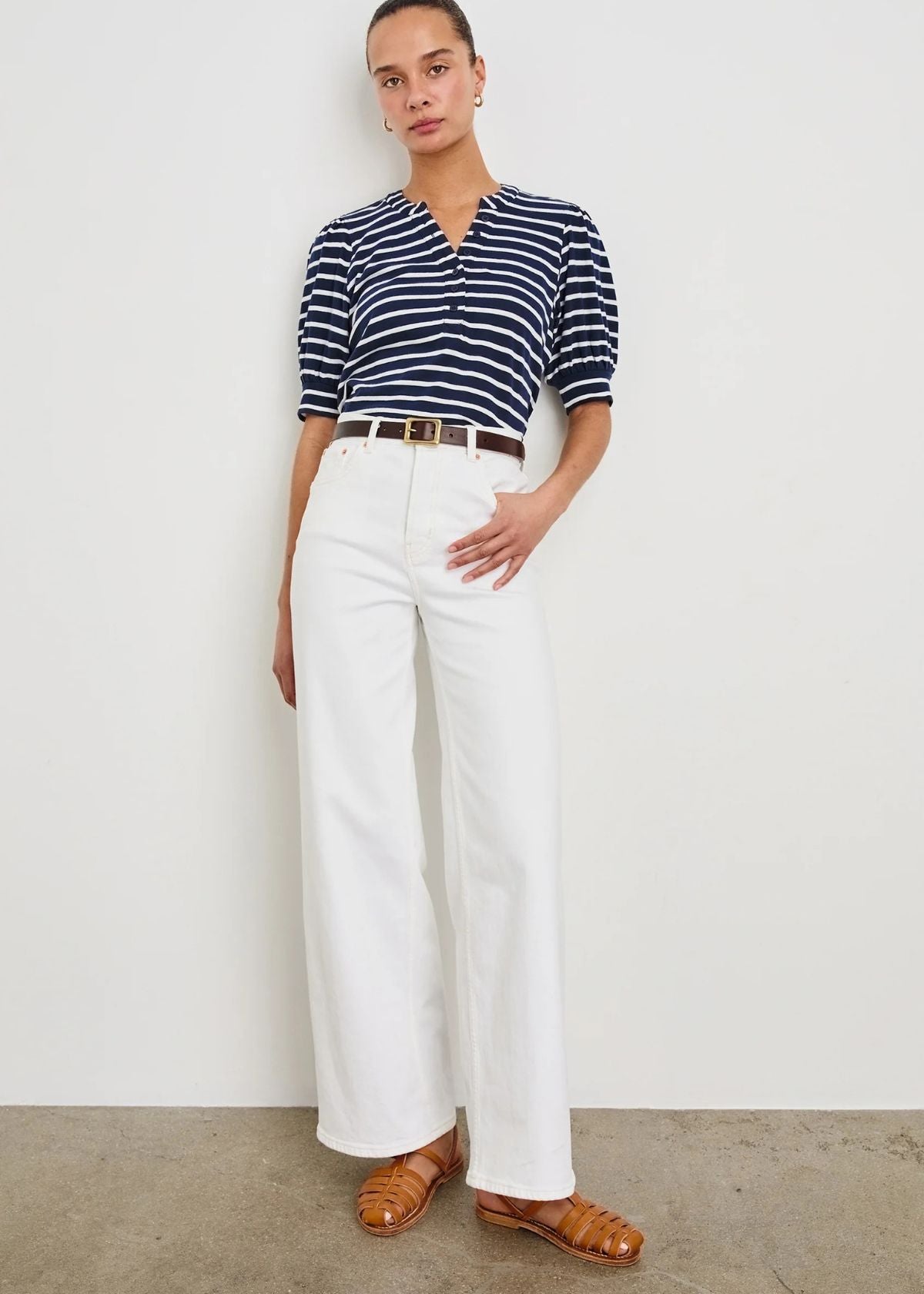 RAILS Jewel Top - Navy and Ivory Stripe