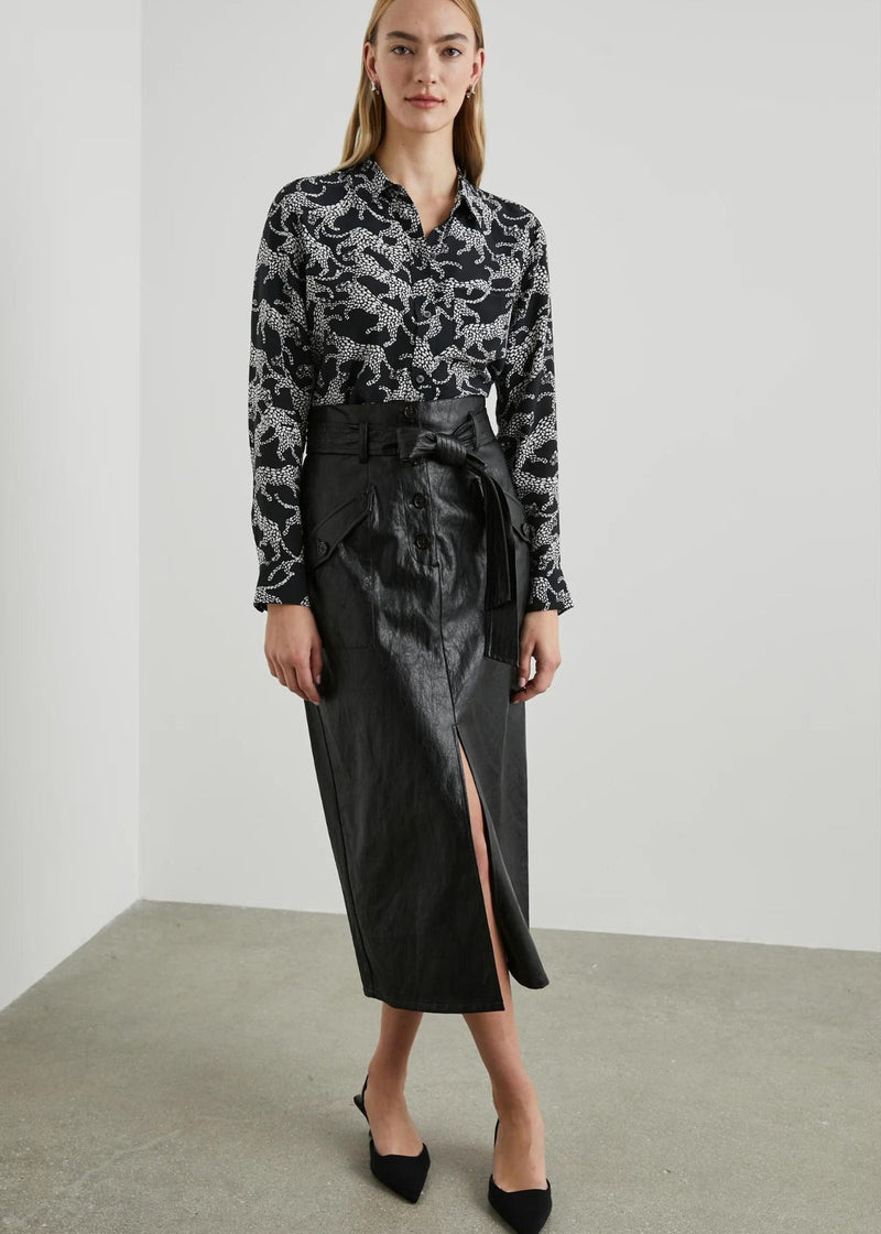 RAILS Kate Silk Top - Black Lynx