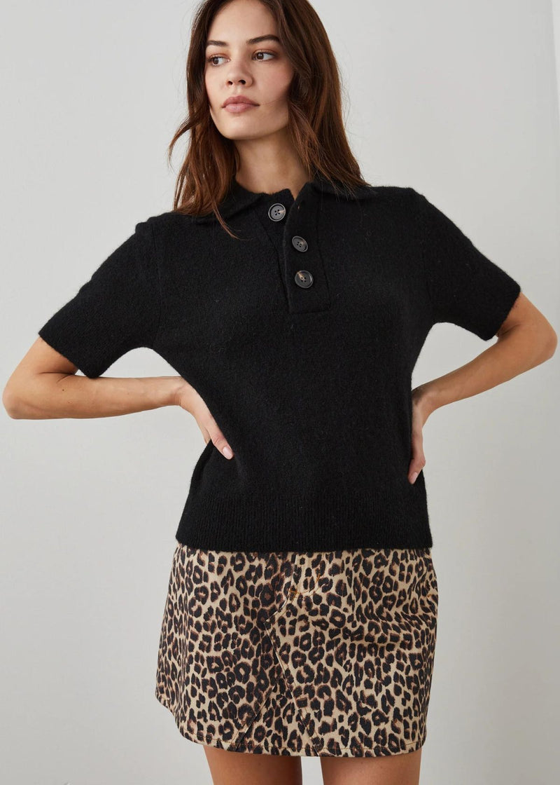RAILS Greta Short Sleeve Sweater - Black