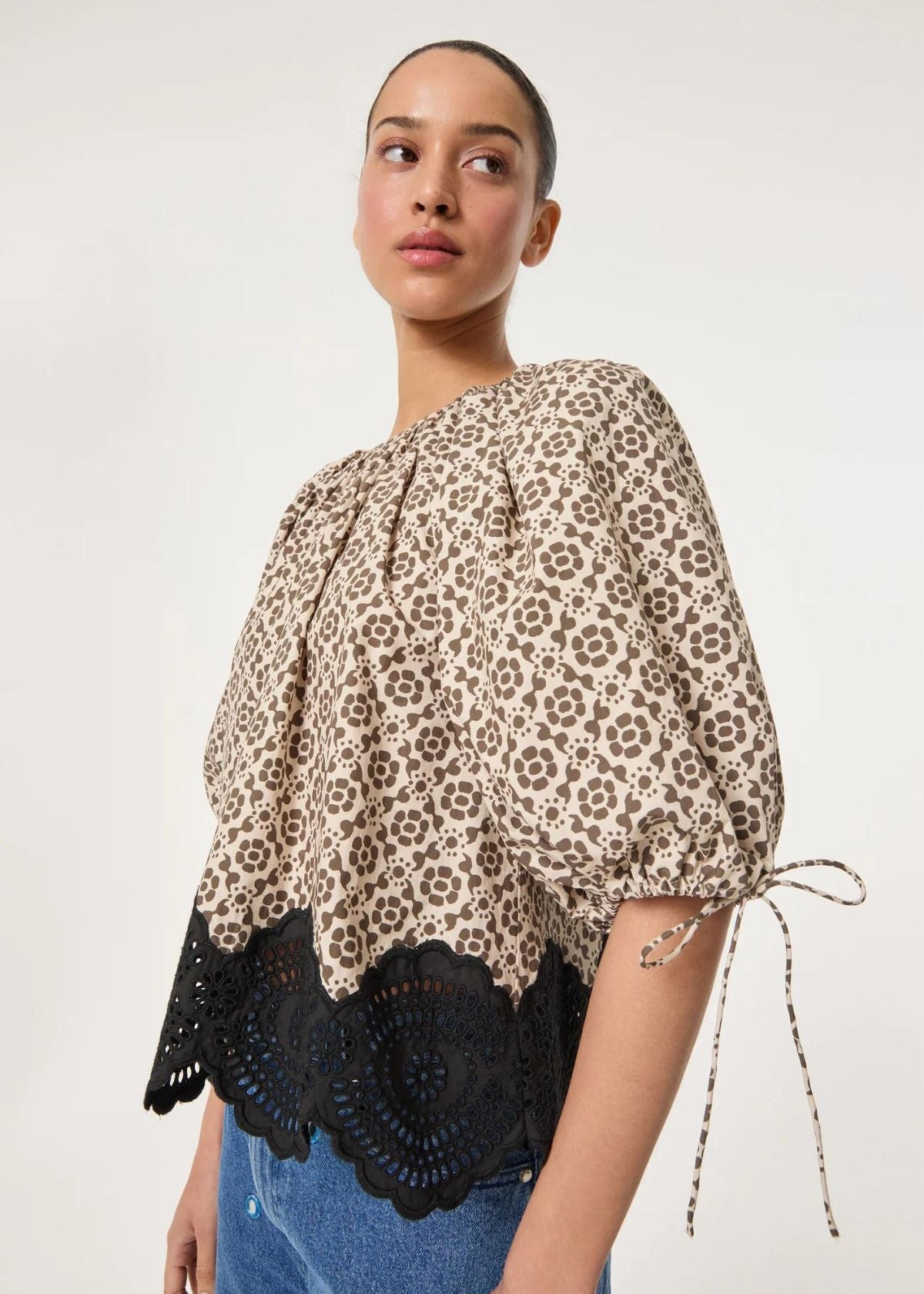 RHODE Rowan Top - Kalahari Floral Eyelet