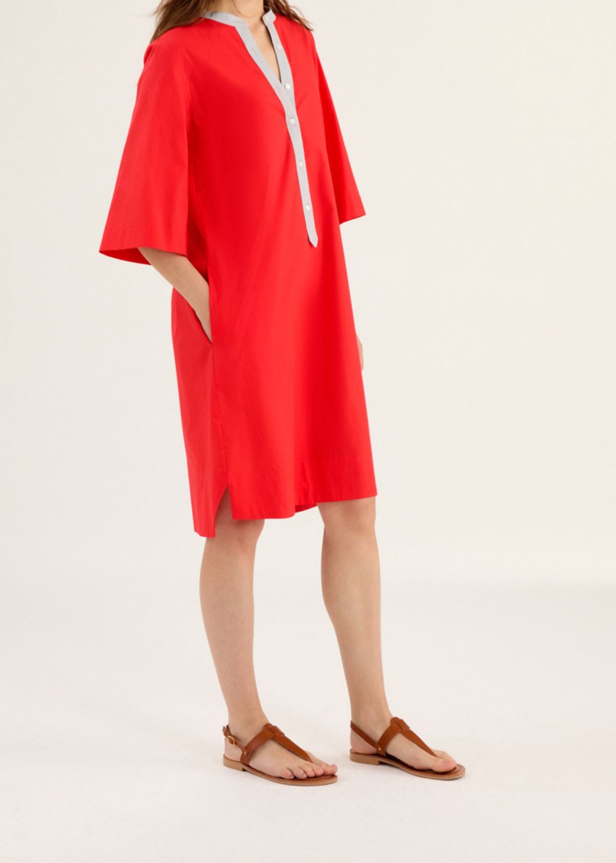 RUSSO 35 Half Sleeve Dress with Contrasting Insert