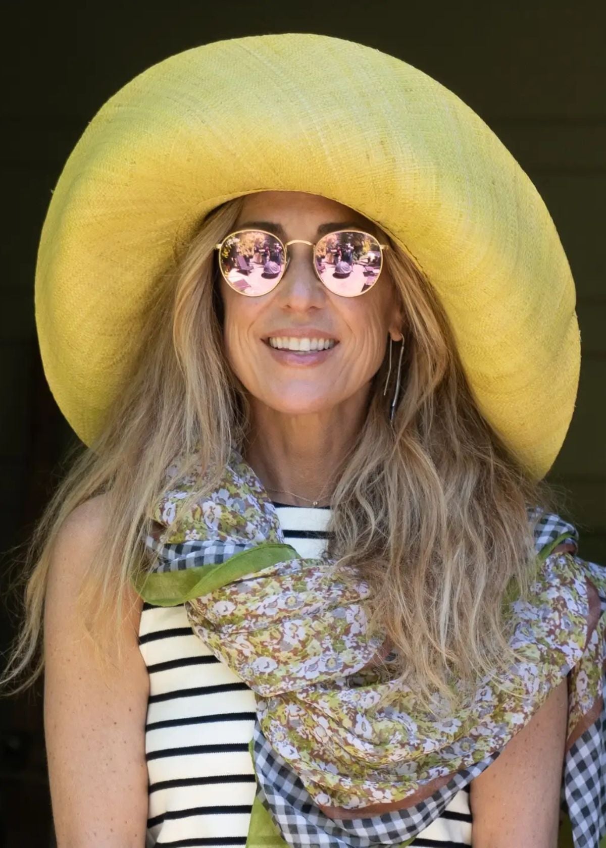 SHEBOBO Monica 7" Wide Brim Packable Straw Sun Hat - Butter