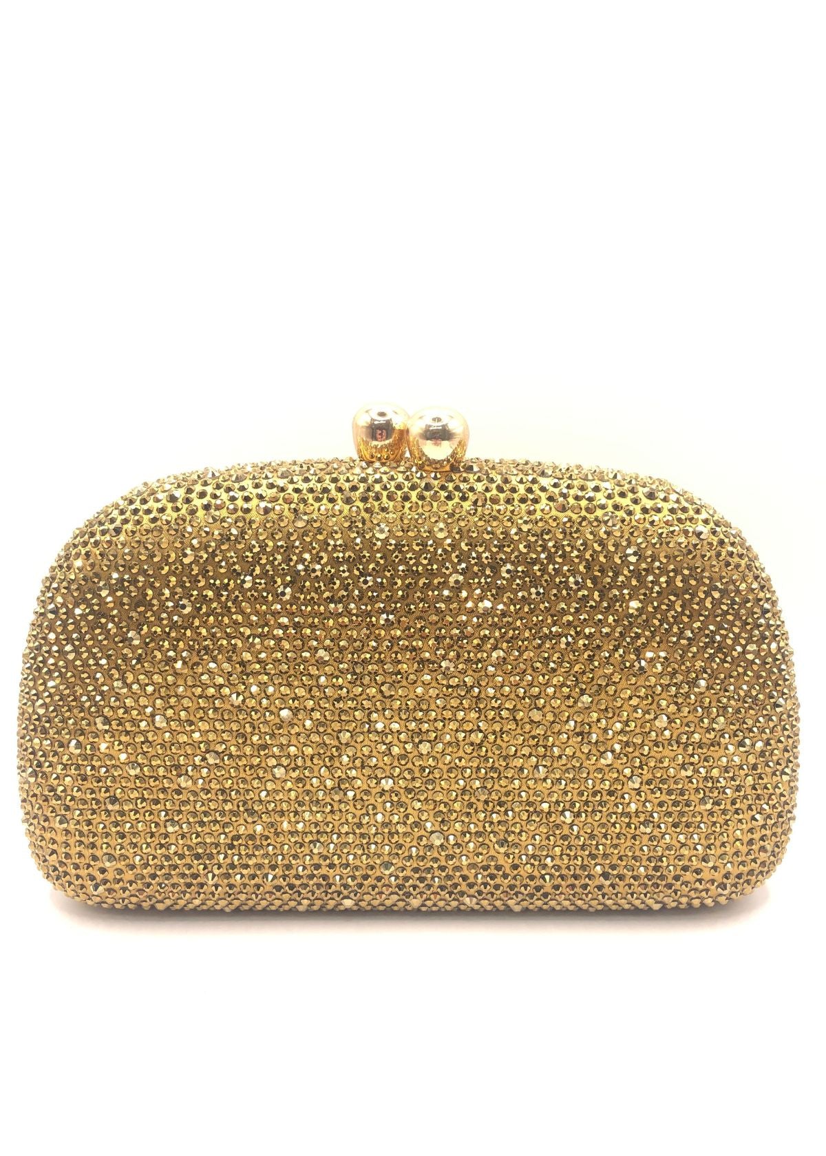 SERPUI Mia PCB Crystal Clutch Handbag - Mine Gold