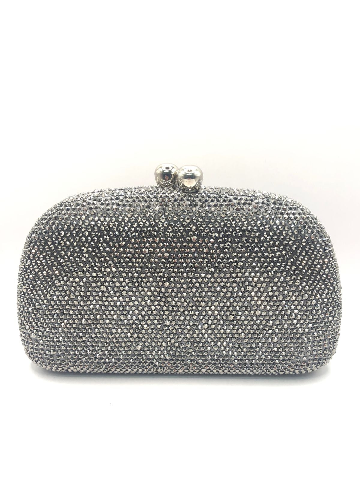 SERPUI Mia PCB Crystal Clutch Handbag - Hematite