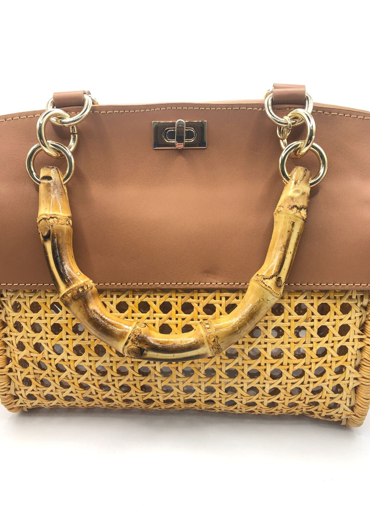 SERPUI Luna OM Wicker Handbag - Light Honey