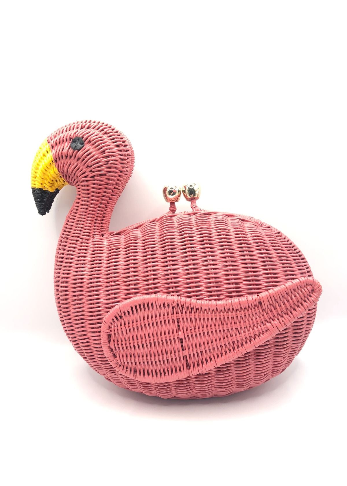 SERPUI Justin Flamingo Wicker Handbag