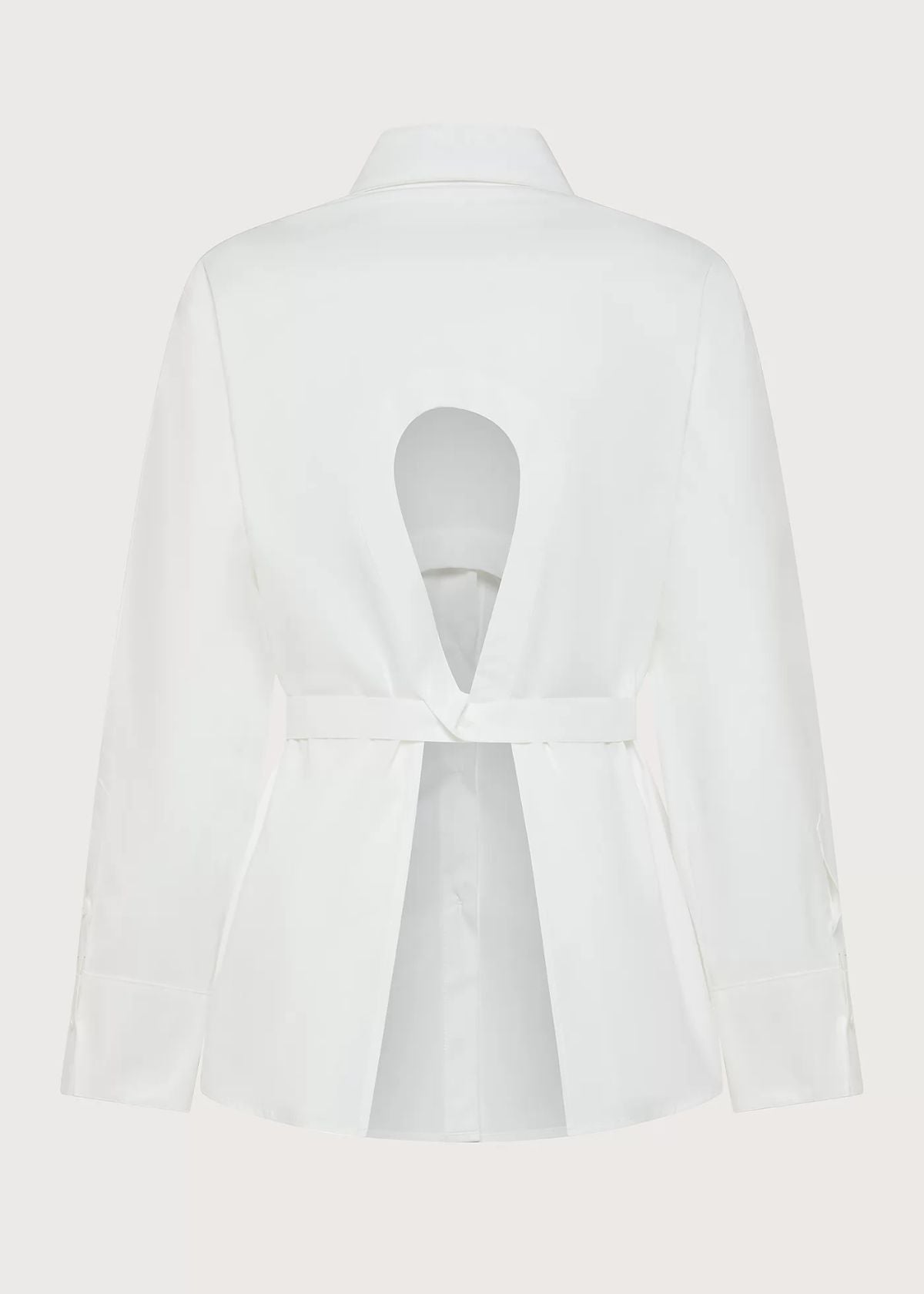 SEVENTY VENEZIA Stretch Poplin Top with Cut Out Detail - White