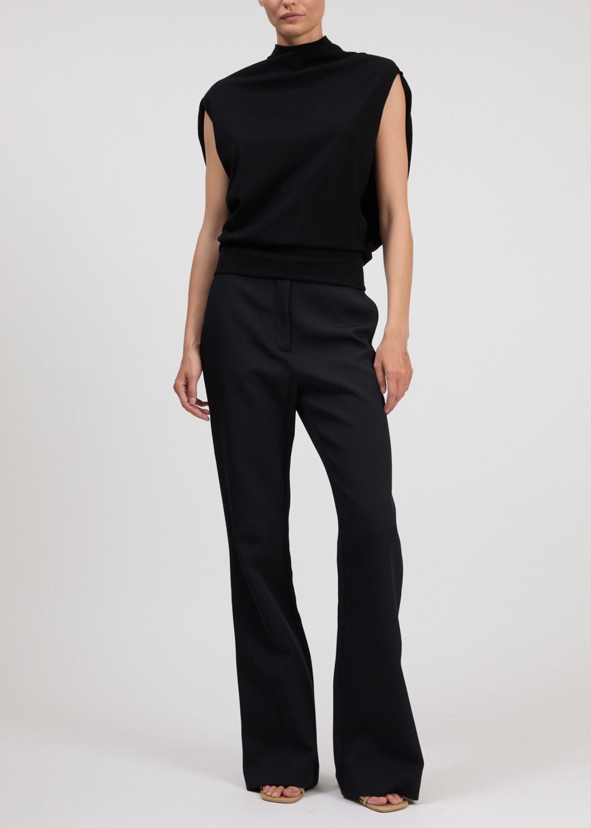 SIMKHAI Juli Draped Cape Top - Black